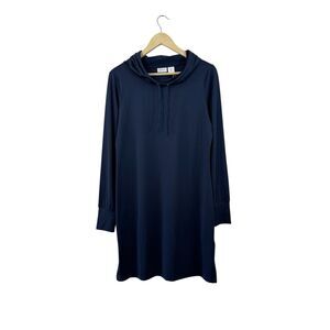 Skyr NWT Medium Dress Navy Blue Hooded UPF 50 Sun Protection Swim Cover Up